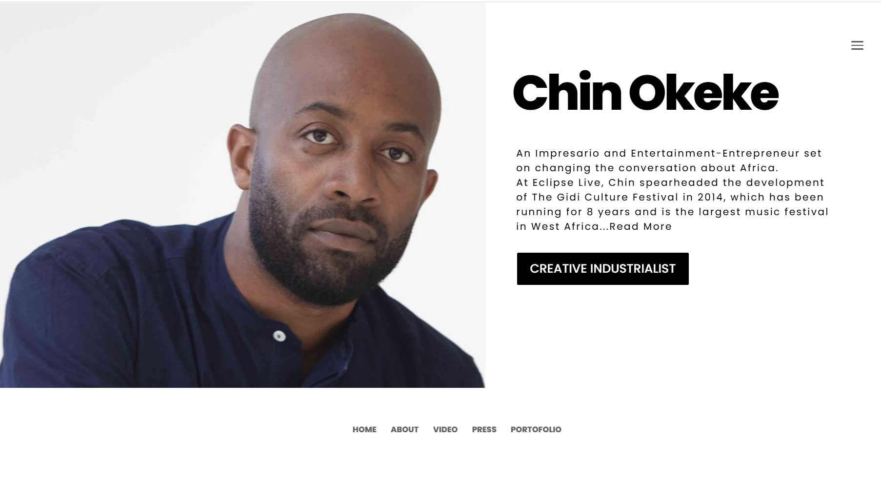 Chin Okeke website screenshot