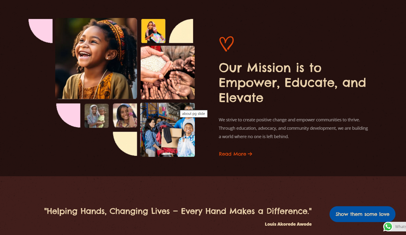 Louis Awode Foundation website screenshot