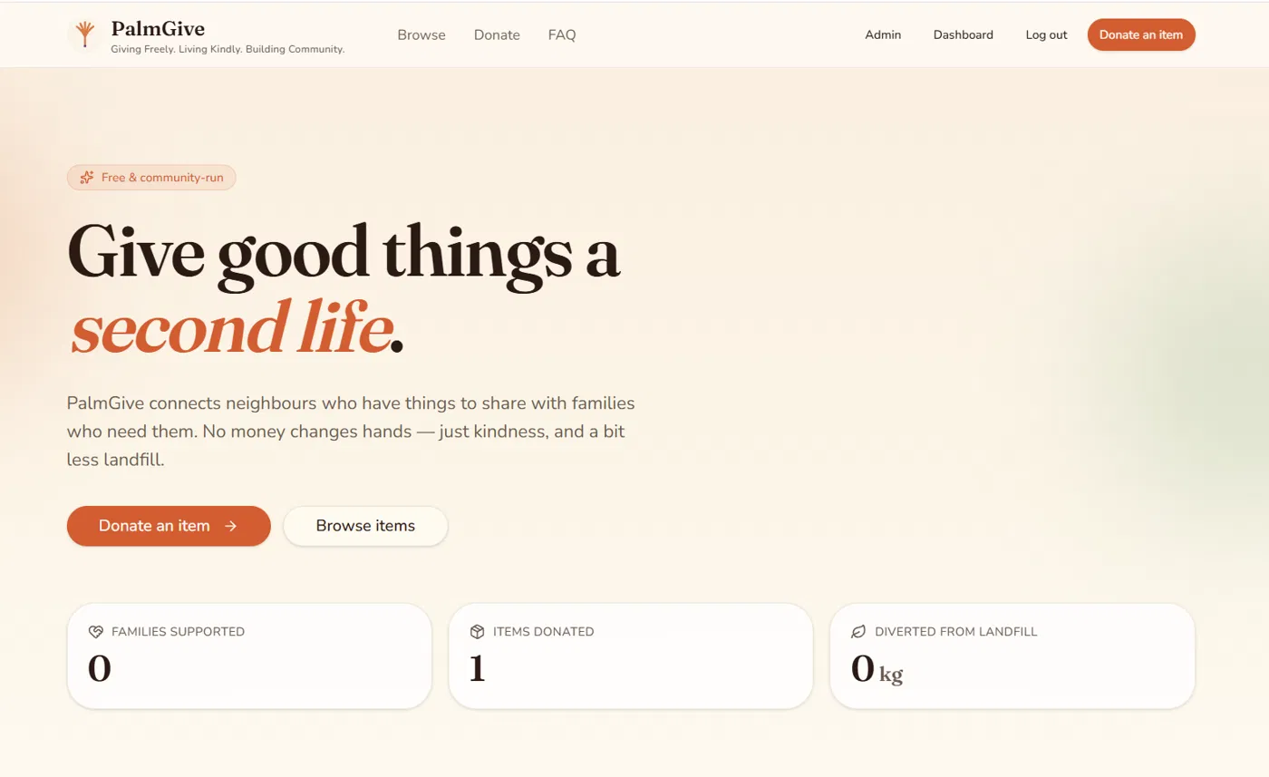 PalmGive screenshot
